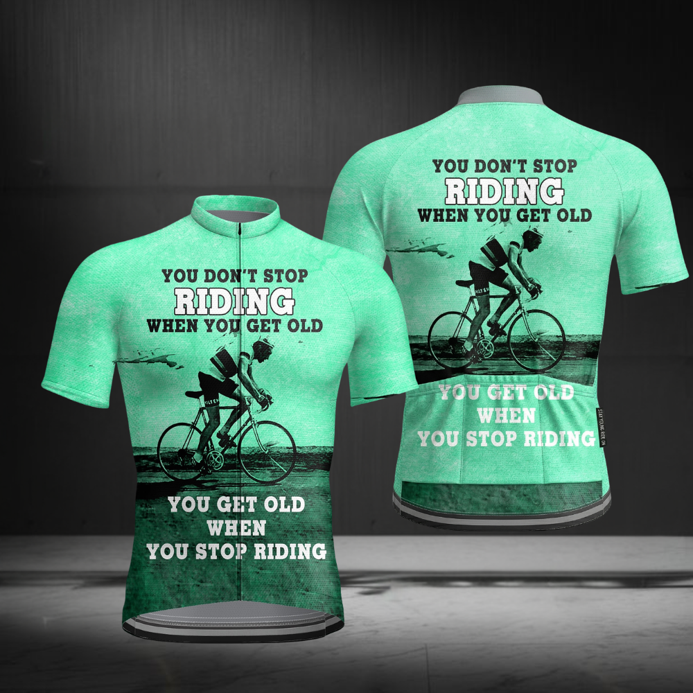You Don't Stop Riding When You Get Old You Get Old When You Stop Riding Men's Short Sleeve Cycling Jersey,Vintage Cycling Jersey For Men CZ0150