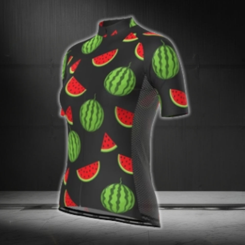 Women's Watermelon Short Sleeve Cycling Jersey, Watermelon Lover Cycling Jerseys For Ladies CG0438