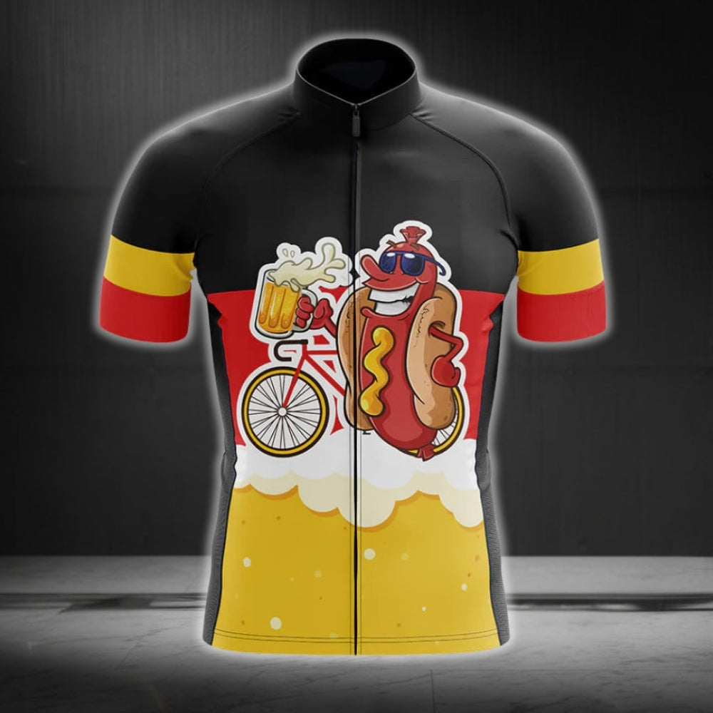 Funny Hot Dog Cycling Jersey Short Sleeve For Mens, Hot Dog Cycling Jerseys CG0213