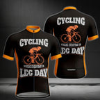 Cycling Where Everyday Is Leg Day Men's Short Sleeve Cycling Jersey, Funny Cycling Jersey For Mens CE0023