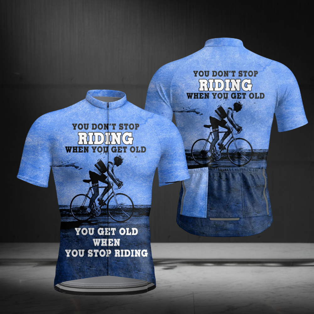 You Don't Stop Riding When You Get Old You Get Old When You Stop Riding Men's Short Sleeve Cycling Jersey,Vintage Cycling Jersey For Men CZ0150
