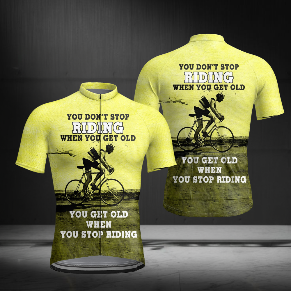 You Don't Stop Riding When You Get Old You Get Old When You Stop Riding Men's Short Sleeve Cycling Jersey,Vintage Cycling Jersey For Men CZ0150