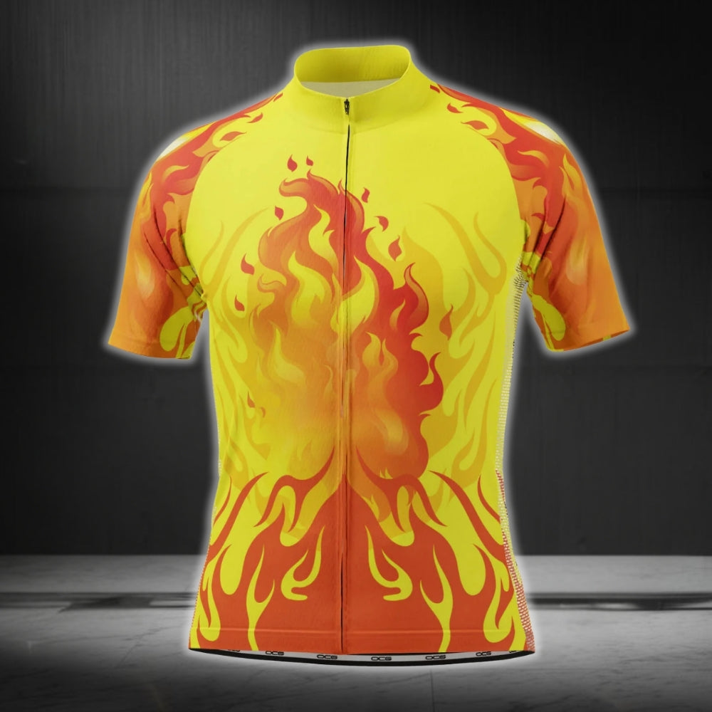 Flame Cycling Short Sleeve Jersey For Men, Flame Cycling Jerseys CG0439