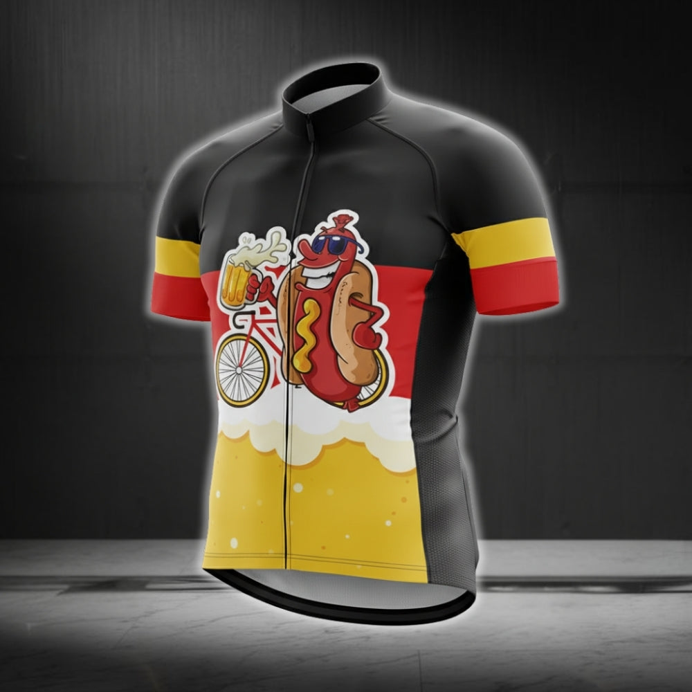 Funny Hot Dog Cycling Jersey Short Sleeve For Mens, Hot Dog Cycling Jerseys CG0213