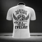 Never Underestimate The Power Of A Texas Cyclist Short Sleeve Cycling Jersey For Men, Funny Texas Cycling Jerseys CG0563