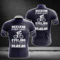 Weekend Forecast Cycling With A Chance Of Drinking Men's Short Sleeve Cycling Jersey, Funny Drinking Cycling Jerseys CG0214