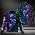 Custom Smoke Skull Cycling Long Sleeve Jersey For Mens, Custom Skull Cycling Jerseys CG0341