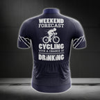 Weekend Forecast Cycling With A Chance Of Drinking Men's Short Sleeve Cycling Jersey, Funny Drinking Cycling Jerseys CG0214