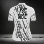 Live Love Ride Short Sleeve Men's Cycling Jersey, Black And White Cycling Jerseys For Men CG0440