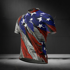 Grunge American Flag Cycling Short Sleeve Jersey For Men, Patriotic Cycling Jersey CZ0148