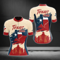 Texas Flag Women's Beige Red And Blue Cycling Short Sleeve Jersey, Texas Cycling Jerseys For Women CZ0160