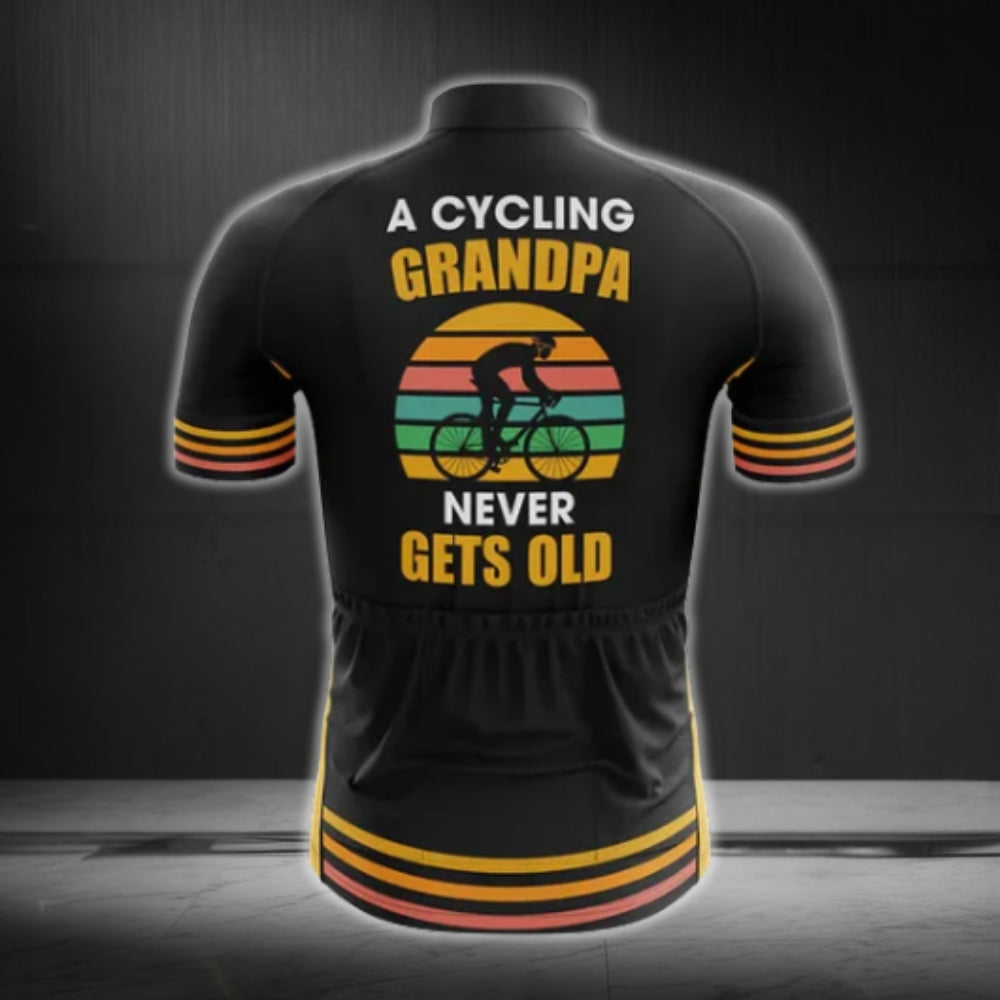 Cycling Grandpa Never Get Old Short Sleeve Cycling Jersey, Cycling Jerseys For Grandpa CG0128