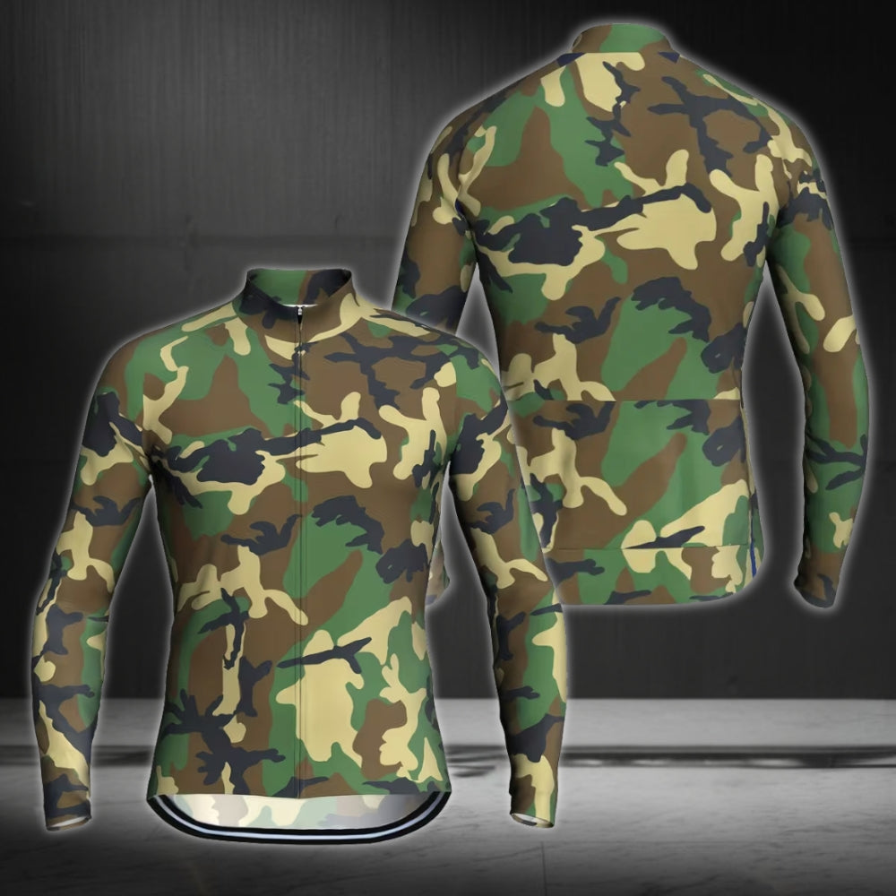 Men's Camouflage Cycling Long Sleeve Jersey, Camo Cycling Jersey CE0008
