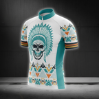 Skull Tribal Native Cycling Short Sleeve Jersey For Men, Skull Cycling Jersey CG0841