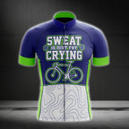 Sweat Is Just Fat Crying Short Sleeve Cycling Jersey For Men, Funny Cycling Jerseys CG0216