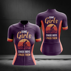 Some Girls Chase Boys I Pass Them Short Sleeve Cycling Jersey For Ladies, Women's Funny Cycling Jerseys CZ0151