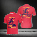 Don't Ever Underestimate A Fat Man With A Bicycle Men's Red Short Sleeve Cycling Jersey, Funny Cycling Jerseys CG0442