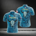 Blue Texas Longhorn Cycling Short Sleeve Jersey For Men, Texas Cycling Jerseys CG0566