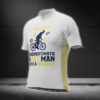 Don't Ever Underestimate A Fat Man With A Bicycle Men's Red Short Sleeve Cycling Jersey, Funny Cycling Jerseys CG0442