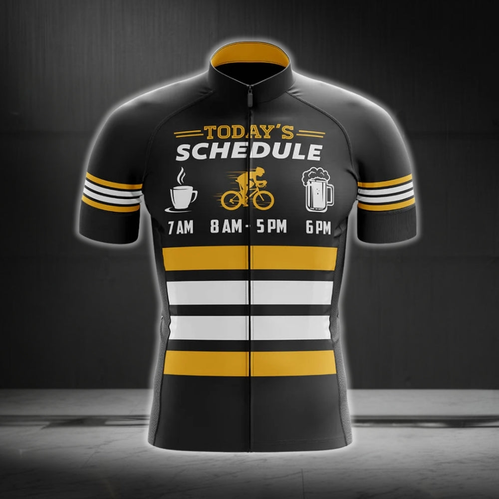 Today's Schedule Cycling Short Sleeve Jersey Mens, Funny Cycling Jerseys CG0217