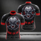 Ride Or Die Men's Skull Cycling Jersey Short Sleeve, Funny Skull Cycling Jerseys CE0027