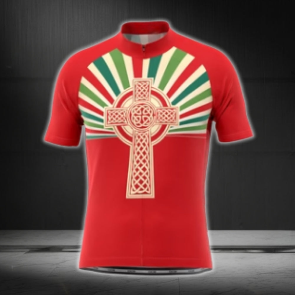 Fearless In Faith Cross Cycling Short Sleeve Jersey For Men, Christian Cycling Jerseys CG0443