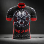 Ride Or Die Men's Skull Cycling Jersey Short Sleeve, Funny Skull Cycling Jerseys CE0027