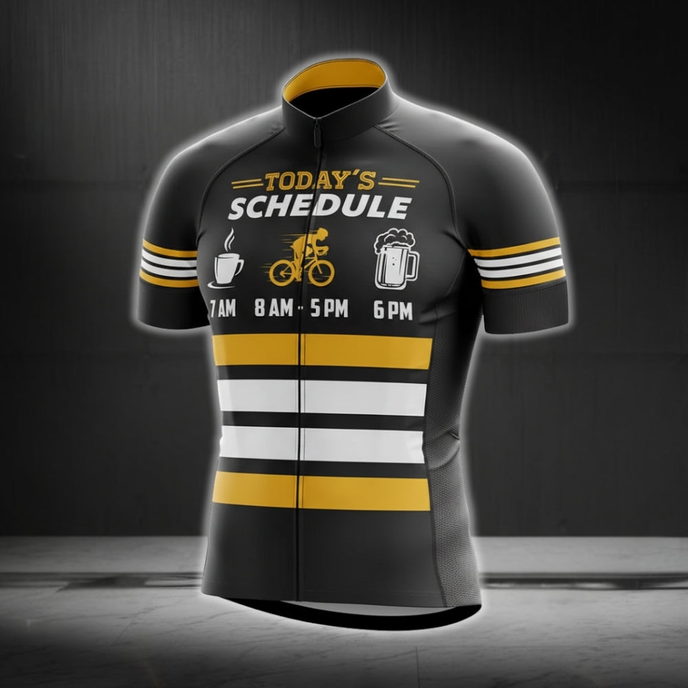 Today's Schedule Cycling Short Sleeve Jersey Mens, Funny Cycling Jerseys CG0217
