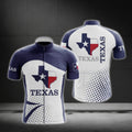 Blue And White Texas Short Sleeve Cycling Jersey Mens, Texas State Cycling Jerseys CG0567