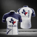 Blue And White Texas Short Sleeve Cycling Jersey Mens, Texas State Cycling Jerseys CG0567