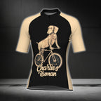 Custom Dog Black And Beige Cycling Short Sleeve Jersey Women, Custom Dog Lovers Cycling Jersey For Ladies CG0344
