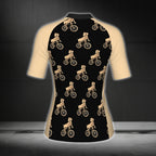 Custom Dog Black And Beige Cycling Short Sleeve Jersey Women, Custom Dog Lovers Cycling Jersey For Ladies CG0344