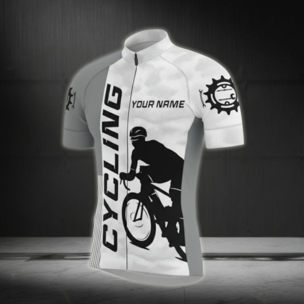 Custom Team Men's Cycling Short Sleeve Jersey, Custom Grey Cycling Jersey CZ0009