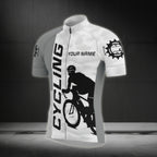 Custom Team Men's Cycling Short Sleeve Jersey, Custom Grey Cycling Jersey CZ0009