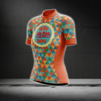 Wife Mom Boss Women's Orange Geometric Cycling Jersey Short Sleeve, Mother's Day Cycling Jerseys CG0068