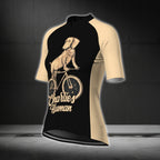 Custom Dog Black And Beige Cycling Short Sleeve Jersey Women, Custom Dog Lovers Cycling Jersey For Ladies CG0344