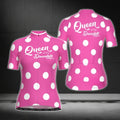 Queen Of The Downhill Women's Pink Short Sleeve Cycling Jersey, Funny Cycling Jersey For Ladies CG0444