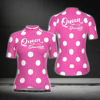 Queen Of The Downhill Women's Pink Short Sleeve Cycling Jersey, Funny Cycling Jersey For Ladies CG0444