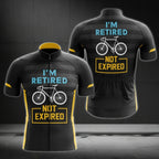 I'm Retired Not Expired Men's Cycling Short Sleeve Jersey, Funny Retired Cycling Jerseys CE0028