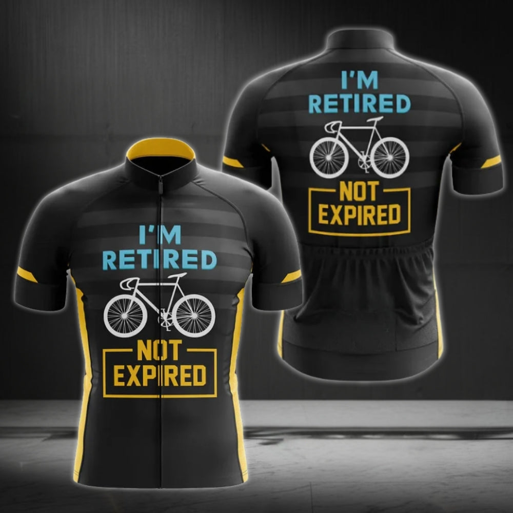 I'm Retired Not Expired Men's Cycling Short Sleeve Jersey, Funny Retired Cycling Jerseys CE0028