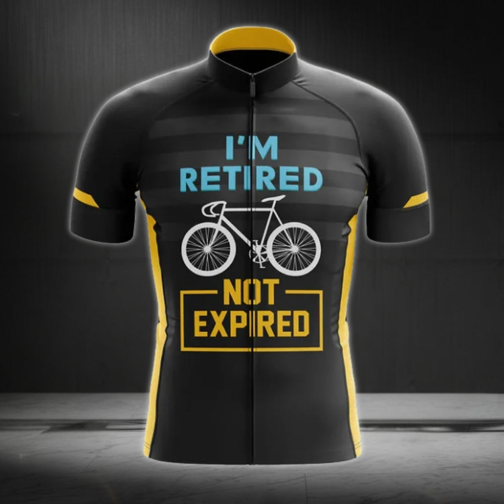 I'm Retired Not Expired Men's Cycling Short Sleeve Jersey, Funny Retired Cycling Jerseys CE0028