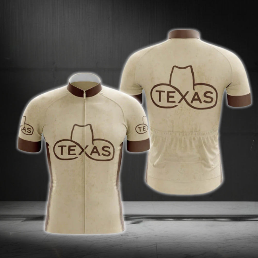 Texas Cowboy Sand Cycling Short Sleeve Jersey For Men, Western Texas Cycling Jerseys CG0568