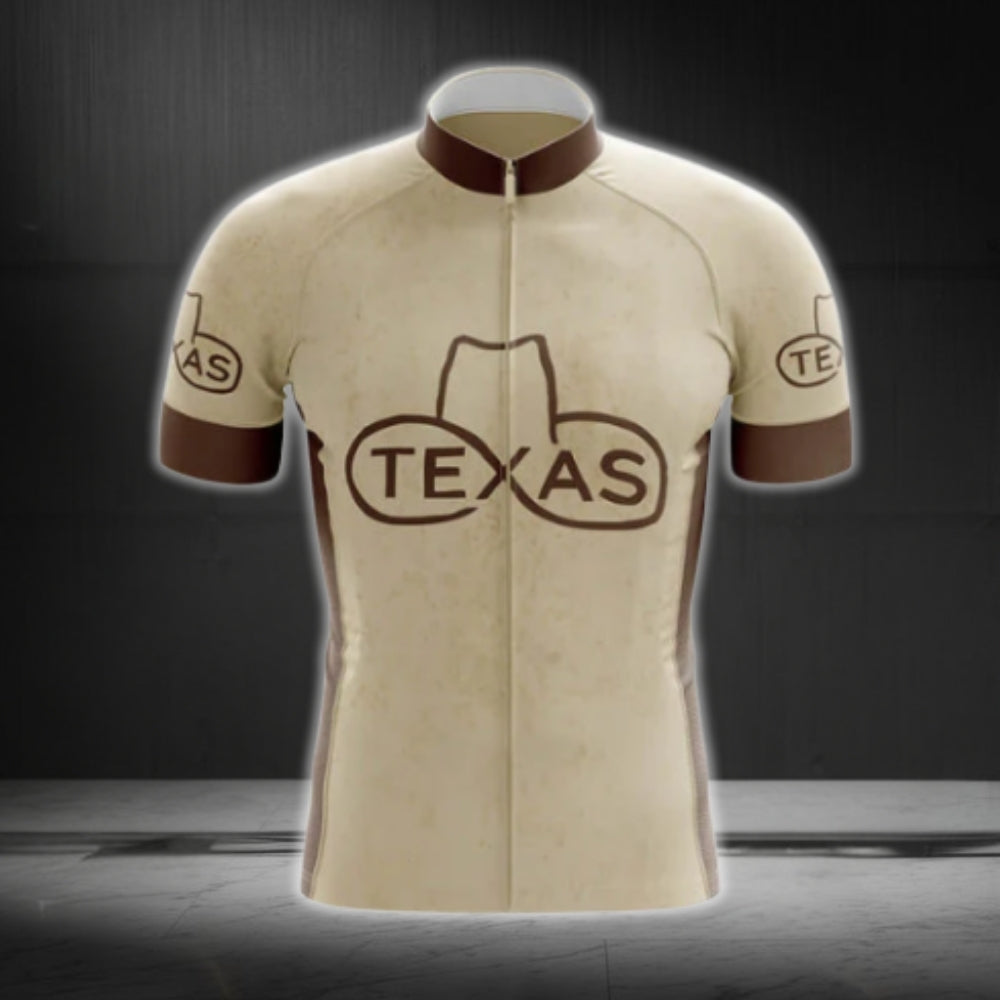 Texas Cowboy Sand Cycling Short Sleeve Jersey For Men, Western Texas Cycling Jerseys CG0568