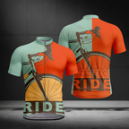 Blue And Red Ride Cycling Short Sleeve Jersey For Men, Men's Cycling Jerseys CZ0152