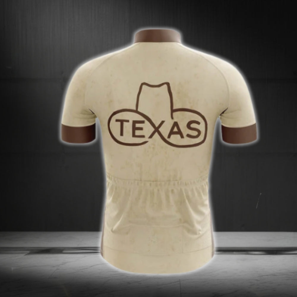 Texas Cowboy Sand Cycling Short Sleeve Jersey For Men, Western Texas Cycling Jerseys CG0568