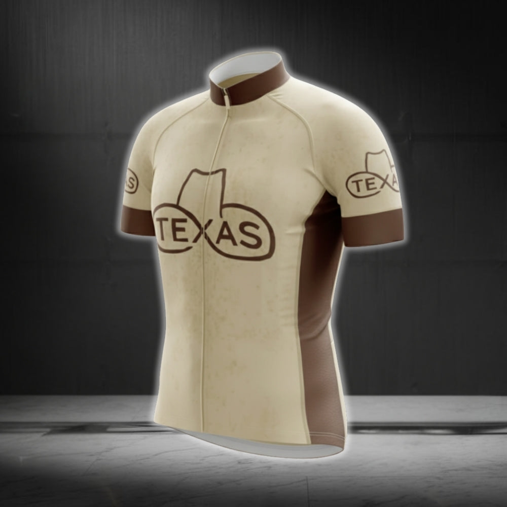 Texas Cowboy Sand Cycling Short Sleeve Jersey For Men, Western Texas Cycling Jerseys CG0568