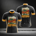 Black And Yellow California Cycling Short Sleeve Jersey For Men, Californica Cycling Jerseys CG0569