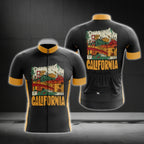 Black And Yellow California Cycling Short Sleeve Jersey For Men, Californica Cycling Jerseys CG0569