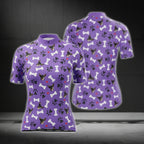 Custom Dog Faces Women's Purple Cycling Short Sleeve Jersey, Custom Pet Photo Cycling Jersey For Ladies CG0446