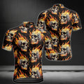 Flame Skull Cycling Short Sleeve Mens Jersey, Skull Cycling Jersey For Mens CE0030